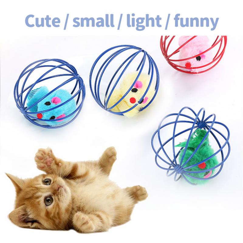 1pc Cat Toy With Bell Mouse Cage Toys Plastic Artificial Colorful Cat - Waldessae, the best pet supplies ever
