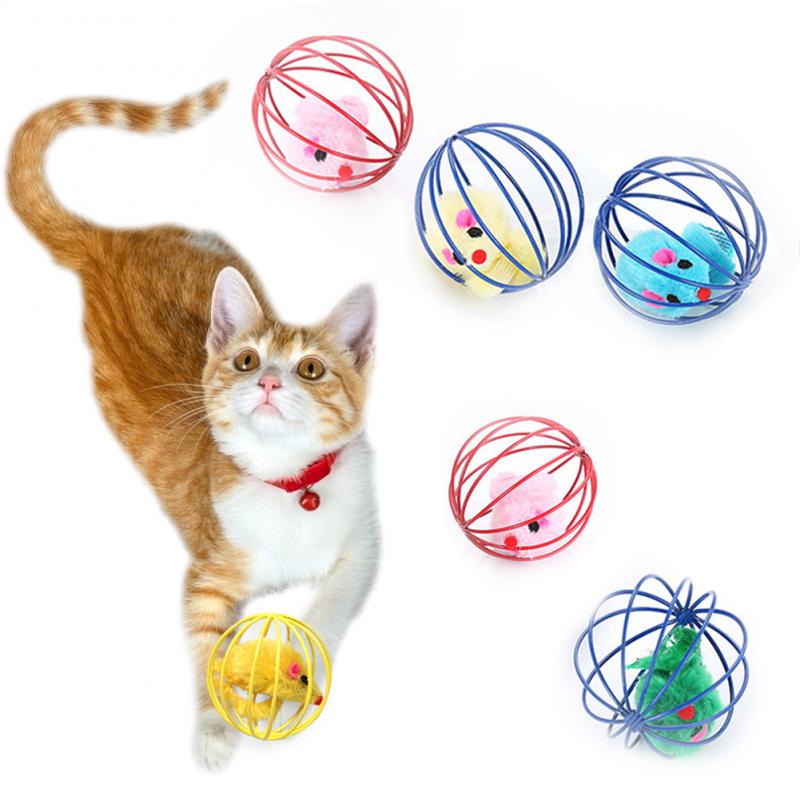1pc Cat Toy With Bell Mouse Cage Toys Plastic Artificial Colorful Cat - Waldessae, the best pet supplies ever
