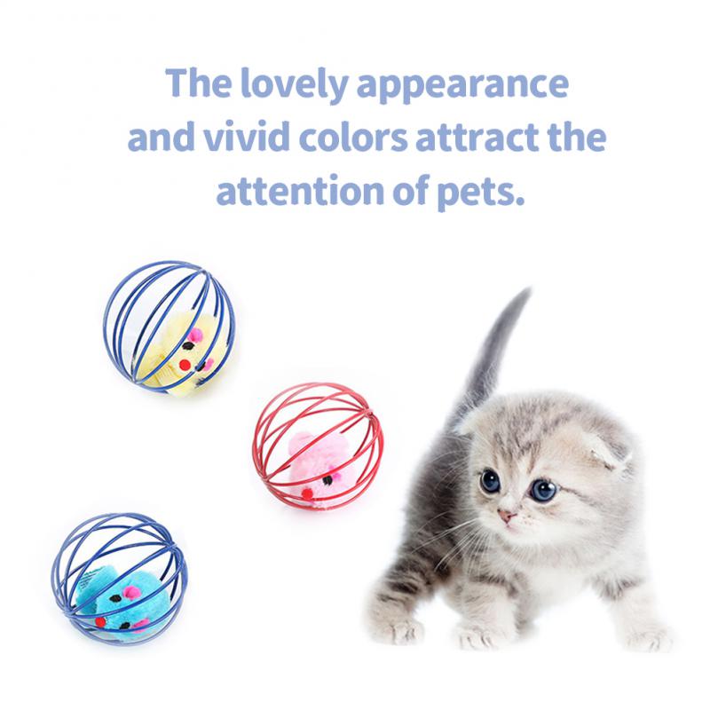 1pc Cat Toy With Bell Mouse Cage Toys Plastic Artificial Colorful Cat - Waldessae, the best pet supplies ever