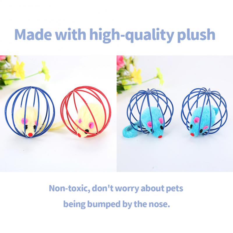 1pc Cat Toy With Bell Mouse Cage Toys Plastic Artificial Colorful Cat - Waldessae, the best pet supplies ever