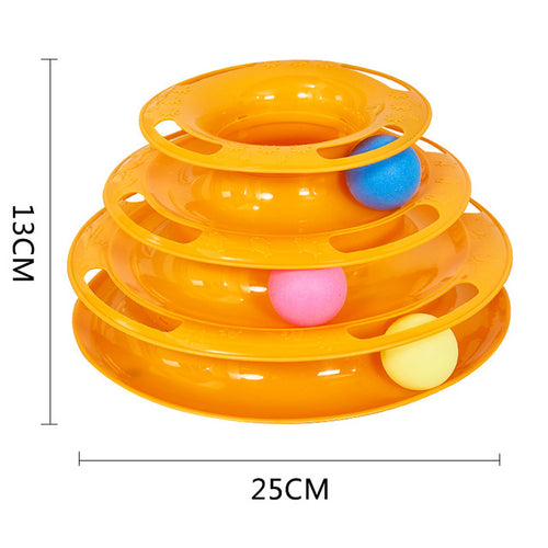 3/4 Levels Cat Toy Tower Tracks Cat Toys Interactive Cat Intelligence - Waldessae, the best pet supplies ever