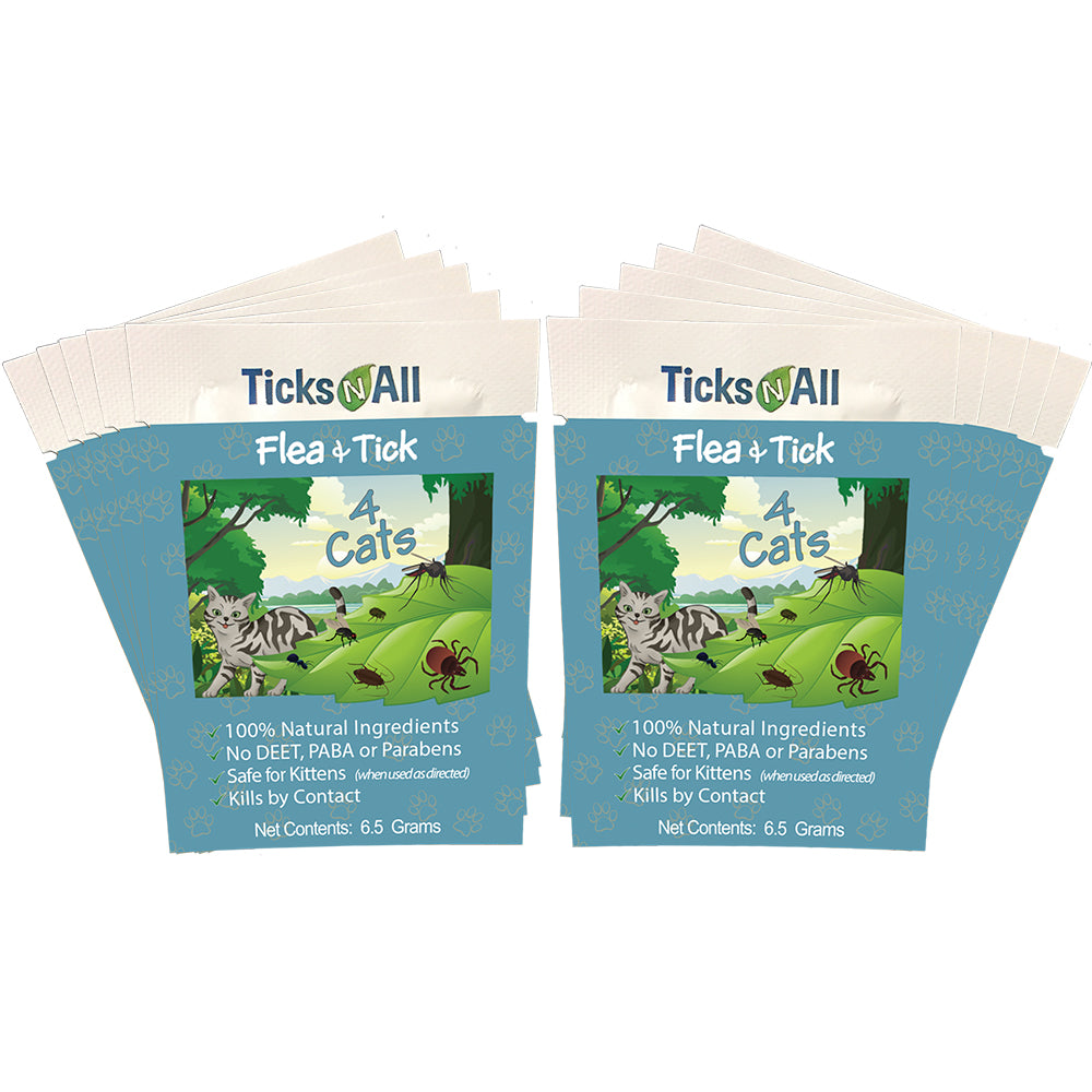 All Natural Flea and Tick Wipes 4 Cats (10 cnt.) - Waldessae, the best pet supplies ever