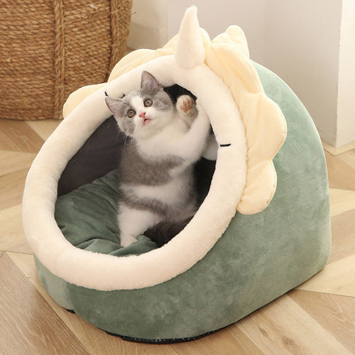 Cat Bed Warm Pet Basket Cozy Kitten Lounger Cushion Cat House Tent - Waldessae, the best pet supplies ever