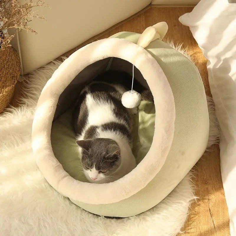 Cat Bed Warm Pet Basket Cozy Kitten Lounger Cushion Cat House Tent - Waldessae, the best pet supplies ever