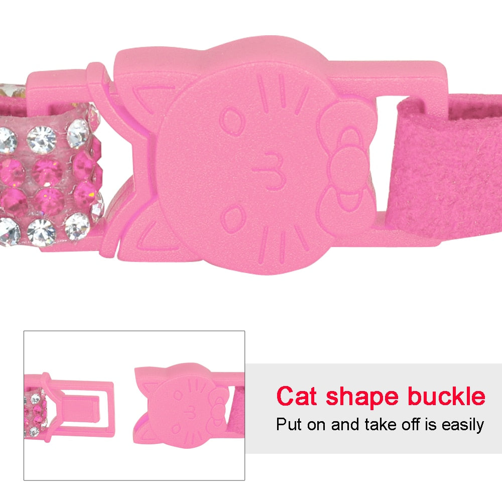 Cat Collar Crystal Cats Accessories Pets Dog Quick - Waldessae, the best pet supplies ever