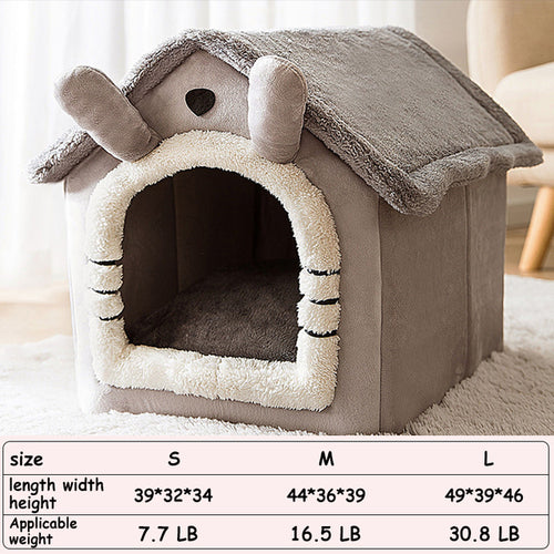 Foldable Deep Sleep Pet Cat House Indoor Warm Cozy Kennel Tent Cat - Waldessae, the best pet supplies ever