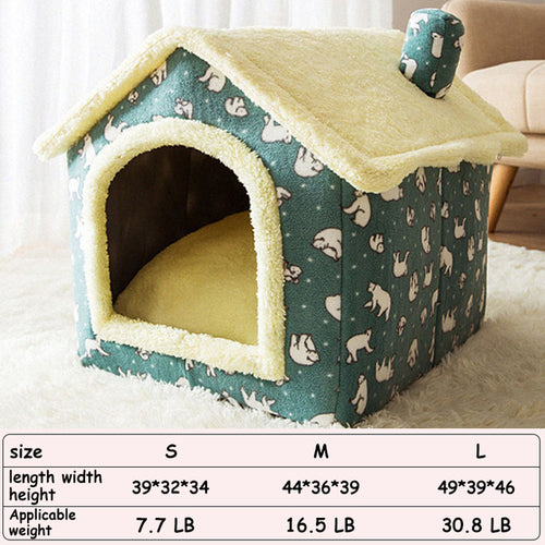 Foldable Deep Sleep Pet Cat House Indoor Warm Cozy Kennel Tent Cat - Waldessae, the best pet supplies ever