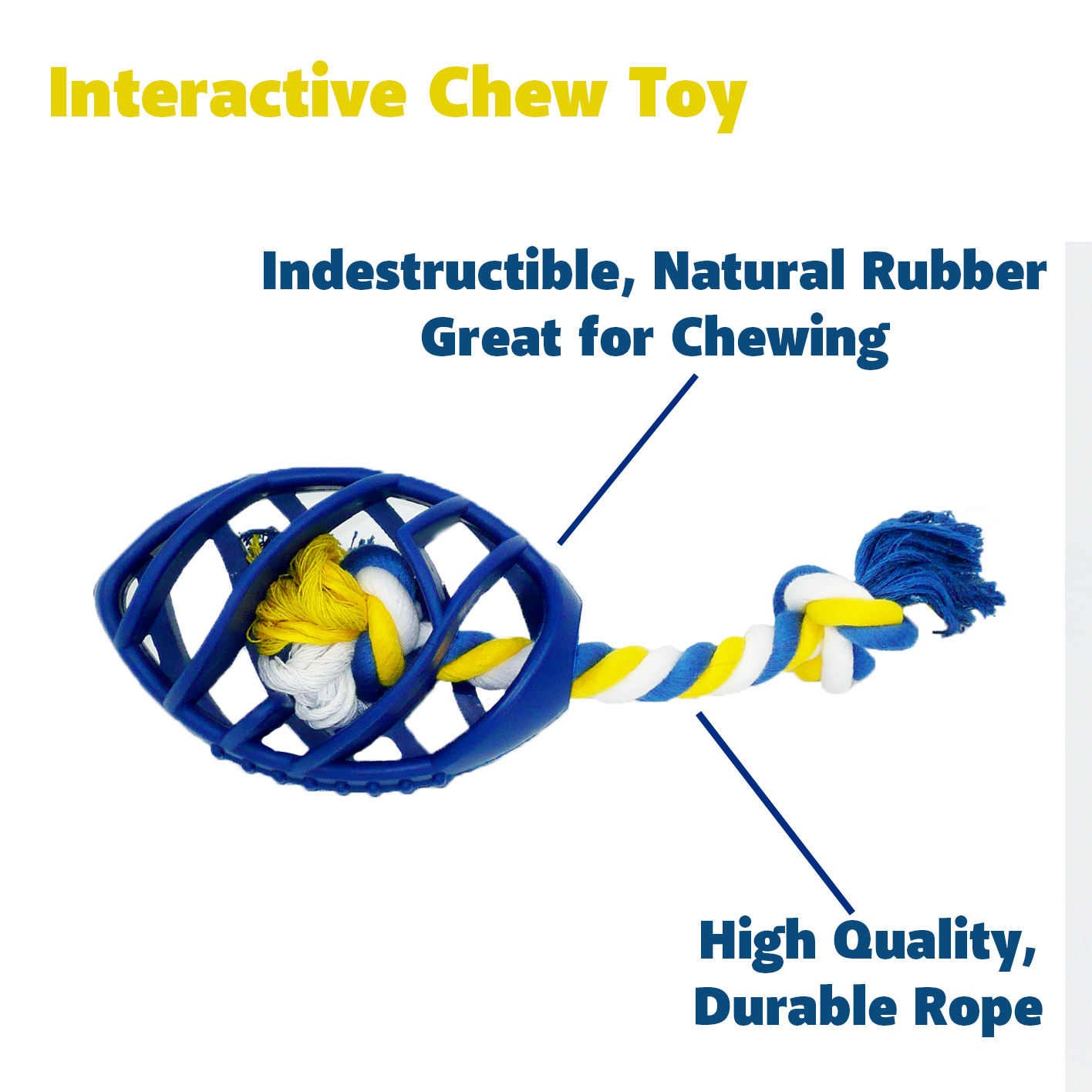 Rubber Football Chew Toy with Tug Rope - Waldessae, the best pet supplies ever