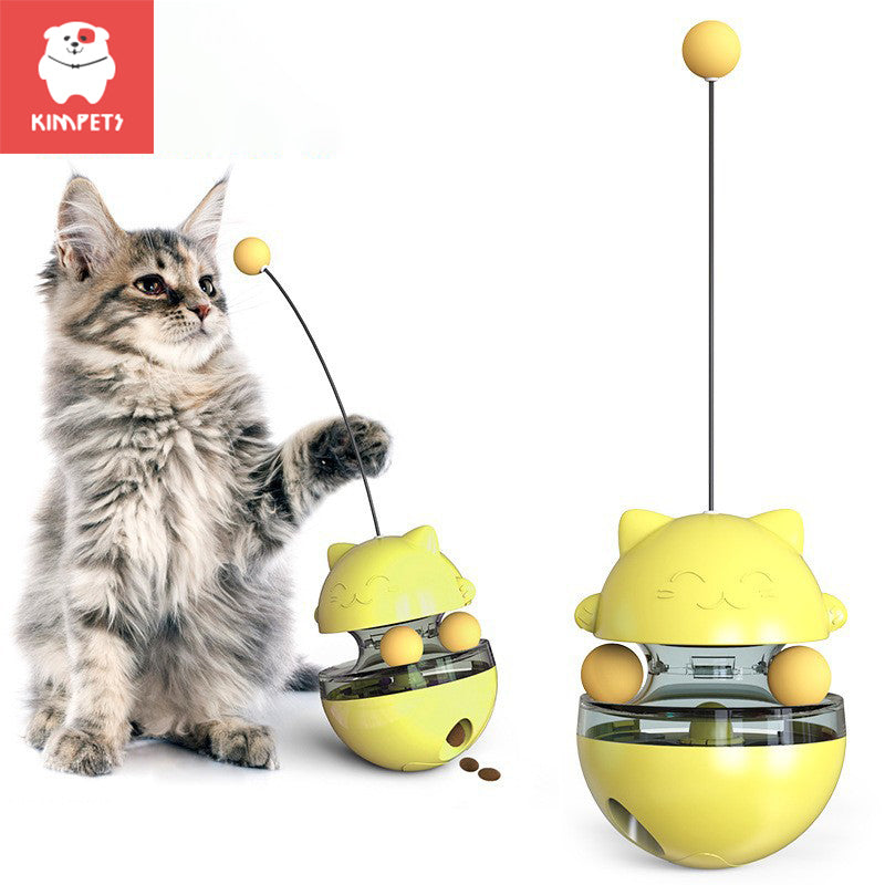 KIMPETS Cats Toy Tumbler Tracks Leaking Food Ball Toys Interactive Cat - Waldessae, the best pet supplies ever