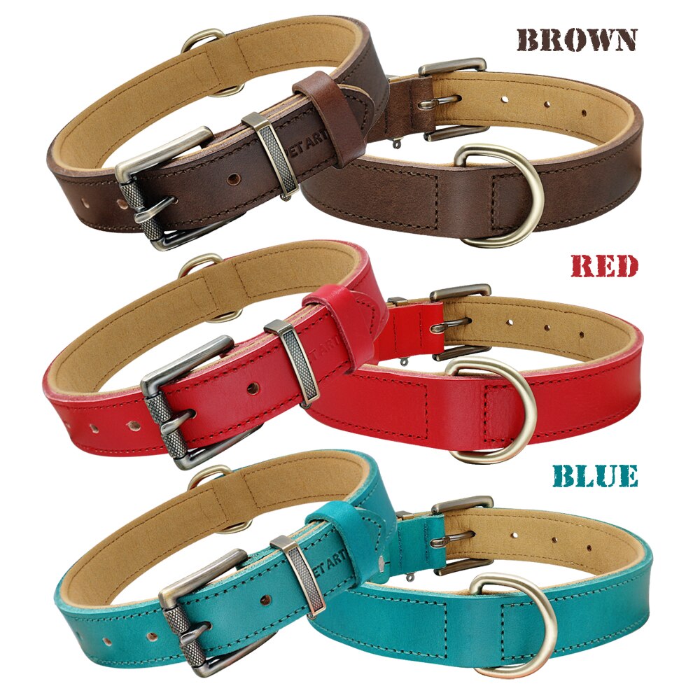 Leather Dog Collar Genuine Leather Pet Dog Collars - Waldessae, the best pet supplies ever