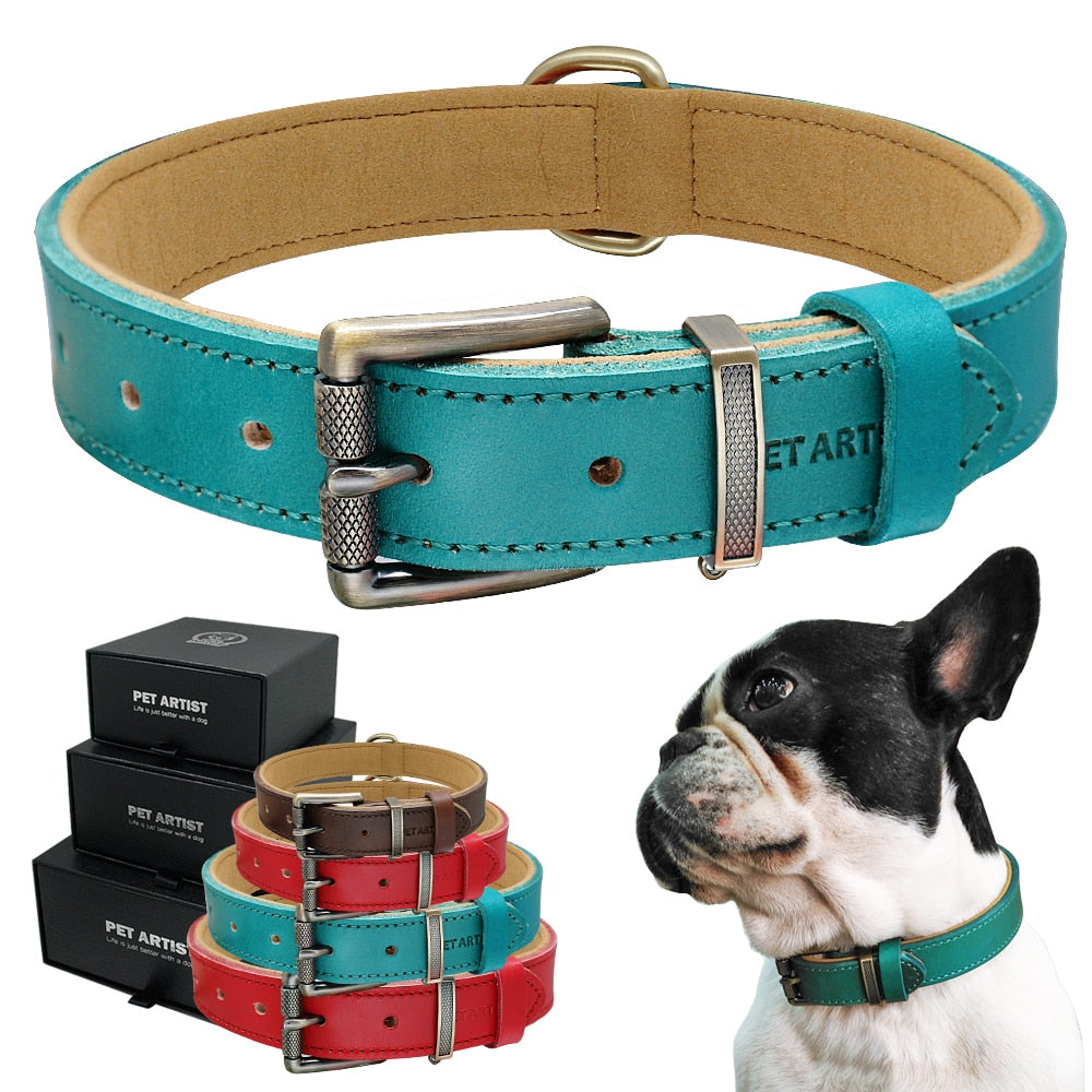 Leather Dog Collar Genuine Leather Pet Dog Collars - Waldessae, the best pet supplies ever