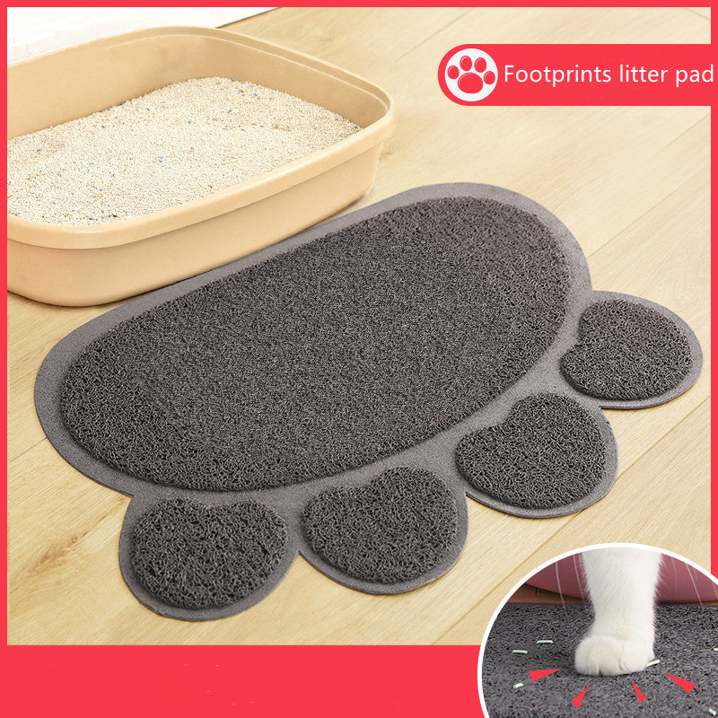 Non slip Pet Cat Litter Mat Paw Print Feeding Bowl Placemat Cat Bed - Waldessae, the best pet supplies ever