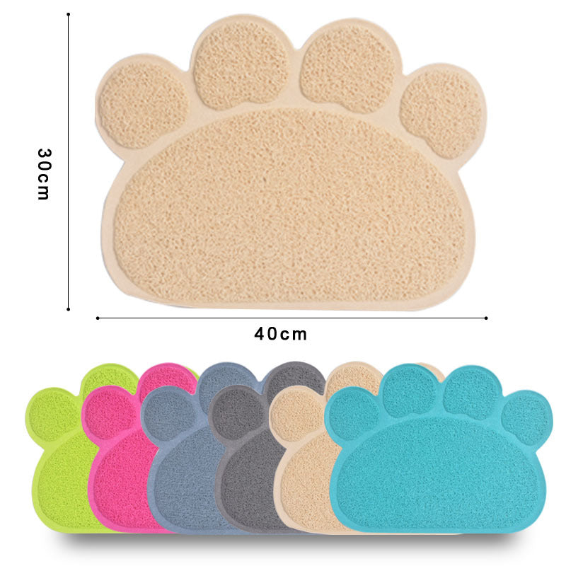 Non slip Pet Cat Litter Mat Paw Print Feeding Bowl Placemat Cat Bed - Waldessae, the best pet supplies ever