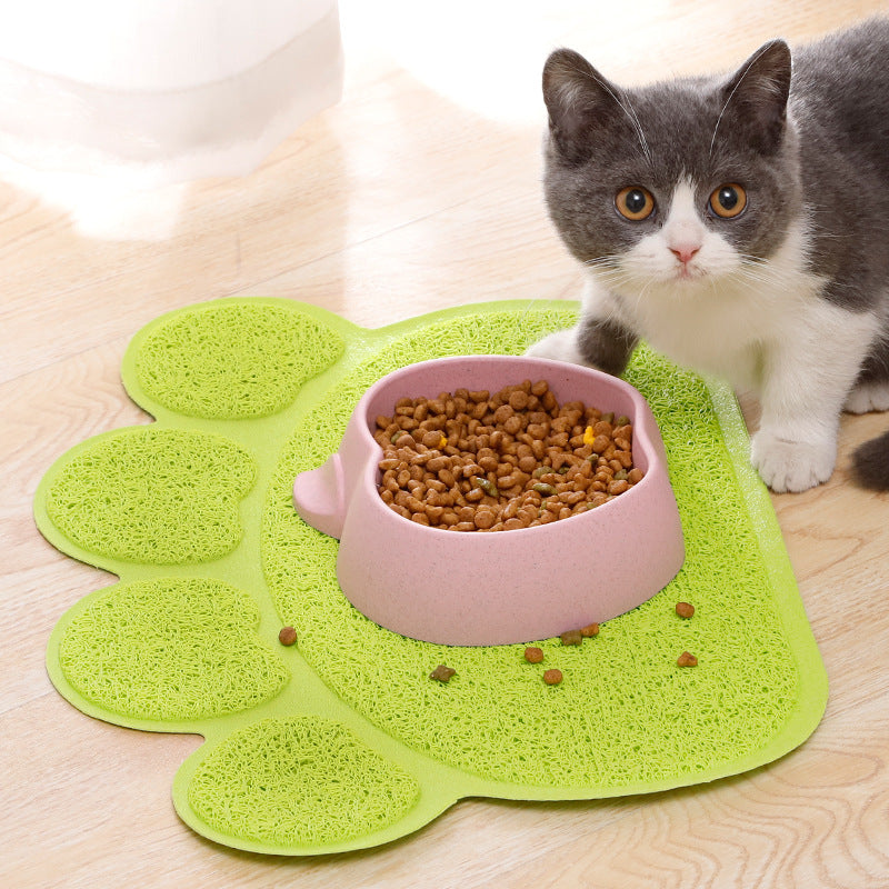 Non slip Pet Cat Litter Mat Paw Print Feeding Bowl Placemat Cat Bed - Waldessae, the best pet supplies ever