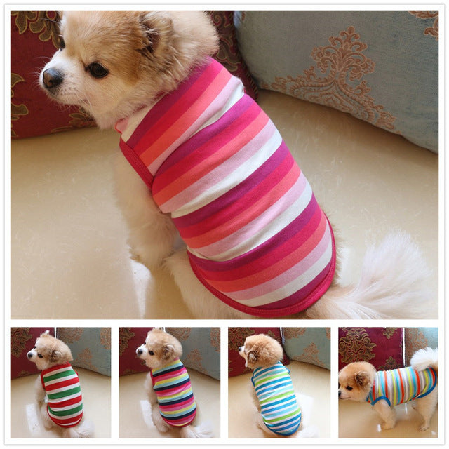 Pet Dog Clothing Cotton Stripe Vest Puppy Cotton - Waldessae, the best pet supplies ever