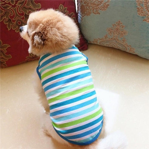 Pet Dog Clothing Cotton Stripe Vest Puppy Cotton - Waldessae, the best pet supplies ever