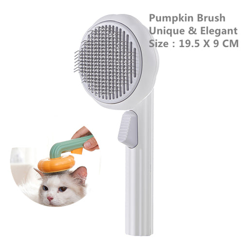 Pumpkin Pet Brush, Self Cleaning Slicker Brush for Shedding Dog Cat - Waldessae, the best pet supplies ever