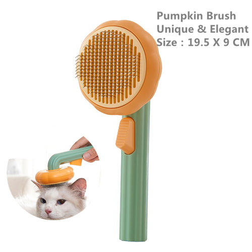 Pumpkin Pet Brush, Self Cleaning Slicker Brush for Shedding Dog Cat - Waldessae, the best pet supplies ever