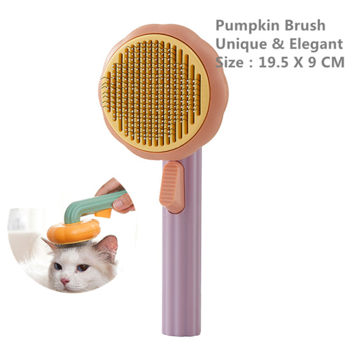 Pumpkin Pet Brush, Self Cleaning Slicker Brush for Shedding Dog Cat - Waldessae, the best pet supplies ever