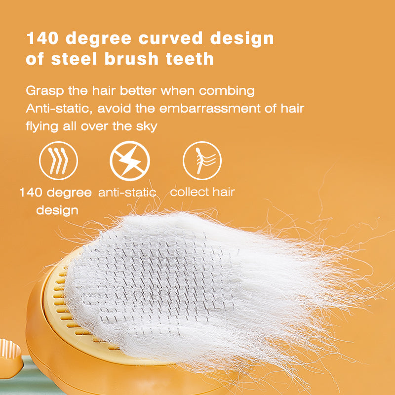 Pumpkin Pet Brush, Self Cleaning Slicker Brush for Shedding Dog Cat - Waldessae, the best pet supplies ever