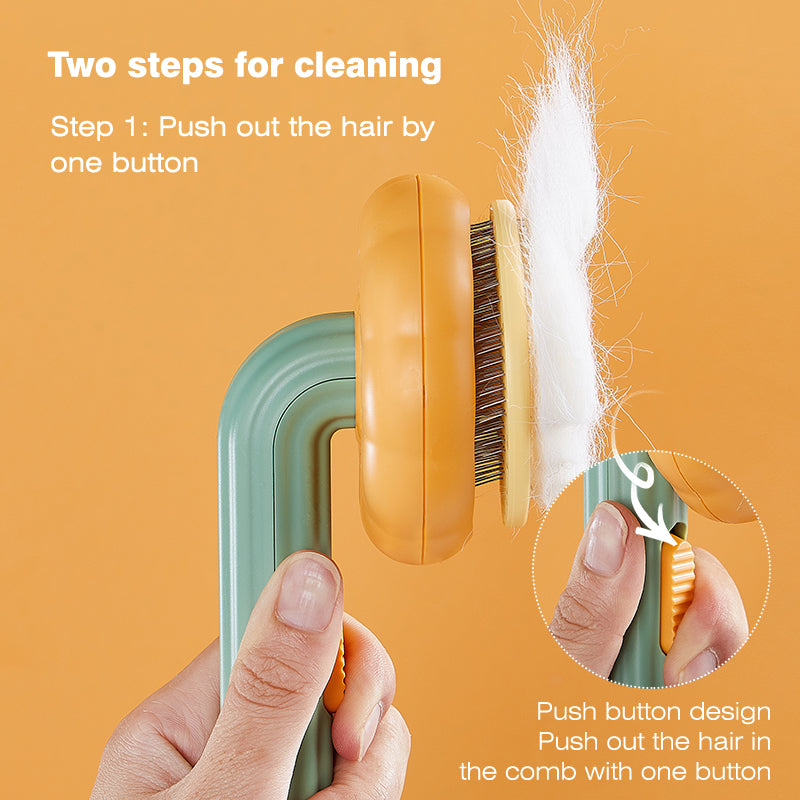 Pumpkin Pet Brush, Self Cleaning Slicker Brush for Shedding Dog Cat - Waldessae, the best pet supplies ever