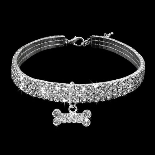 Rhinestone Dog Necklace Collar Pet Dog Accessories - Waldessae, the best pet supplies ever