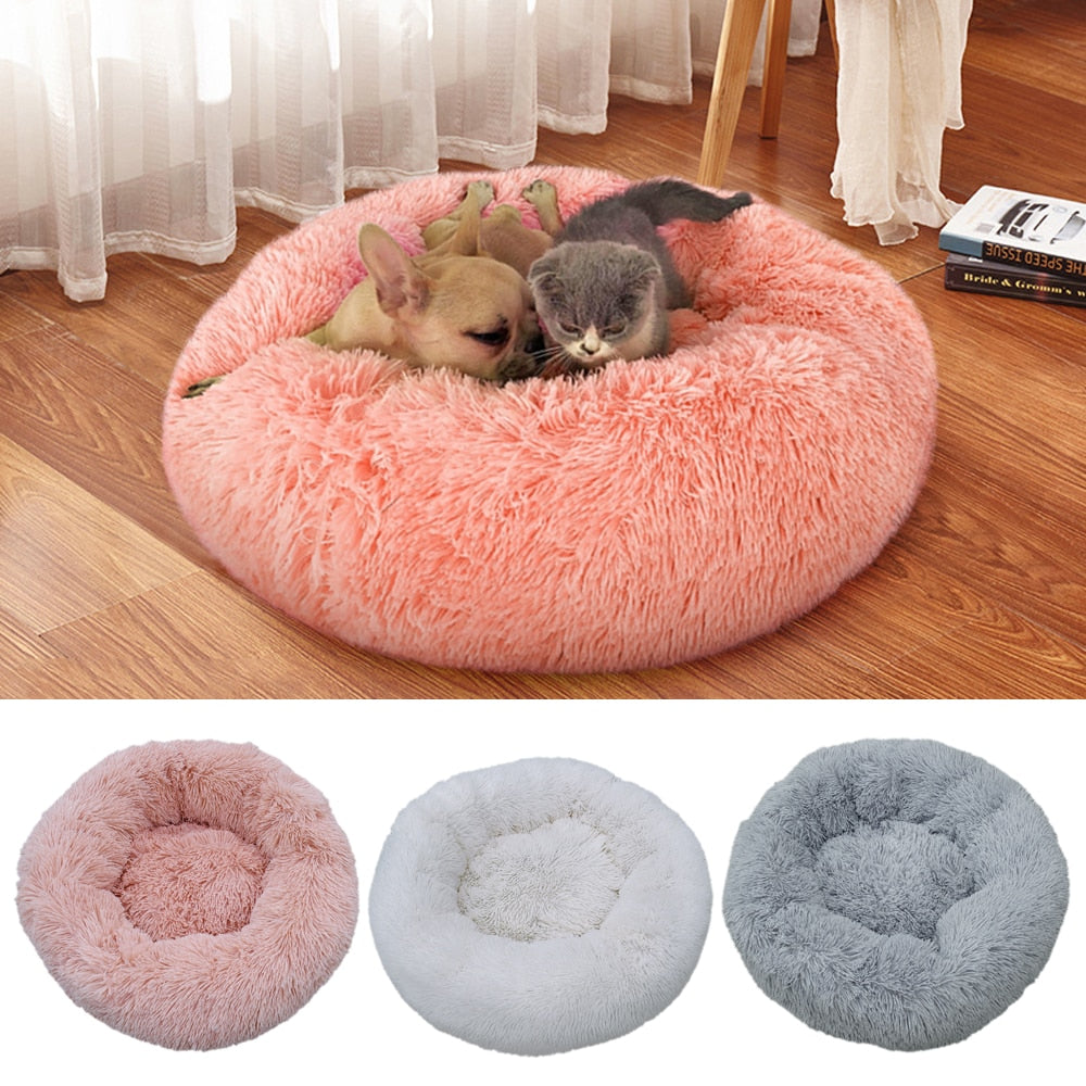 Round Plush Dog Cat Bed Pet House Mat Soft Puppy - Waldessae, the best pet supplies ever