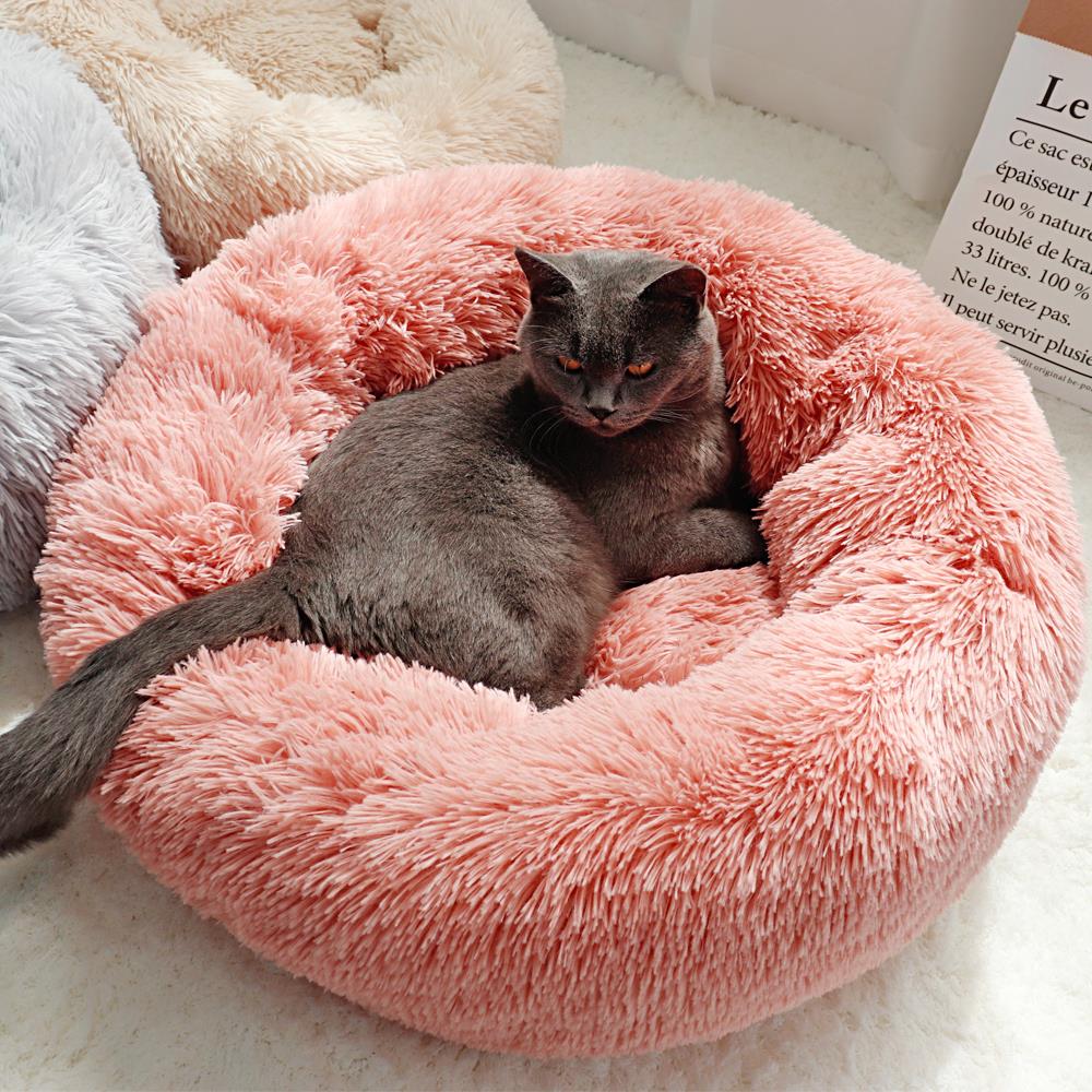 Round Plush Dog Cat Bed Pet House Mat Soft Puppy - Waldessae, the best pet supplies ever