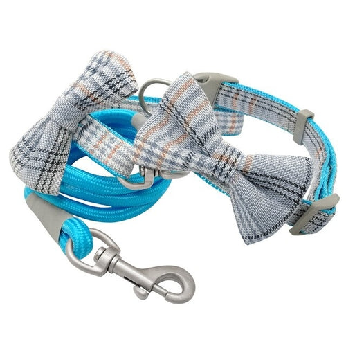 Small Dog Collar Bow and Leash Set Bowknot Nylon - Waldessae, the best pet supplies ever