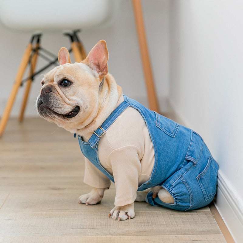 Summer Pet Clothes New Fashion Dog Vest Denim One Piece Dog Shirt Pug - Waldessae, the best pet supplies ever