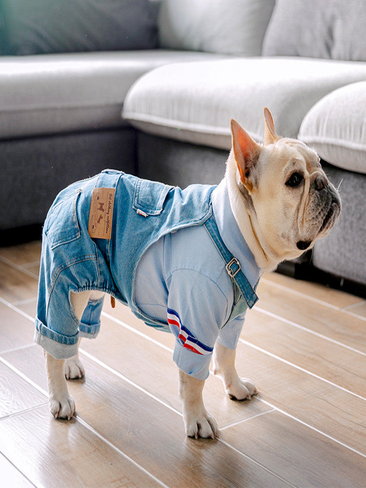 Summer Pet Clothes New Fashion Dog Vest Denim One Piece Dog Shirt Pug - Waldessae, the best pet supplies ever