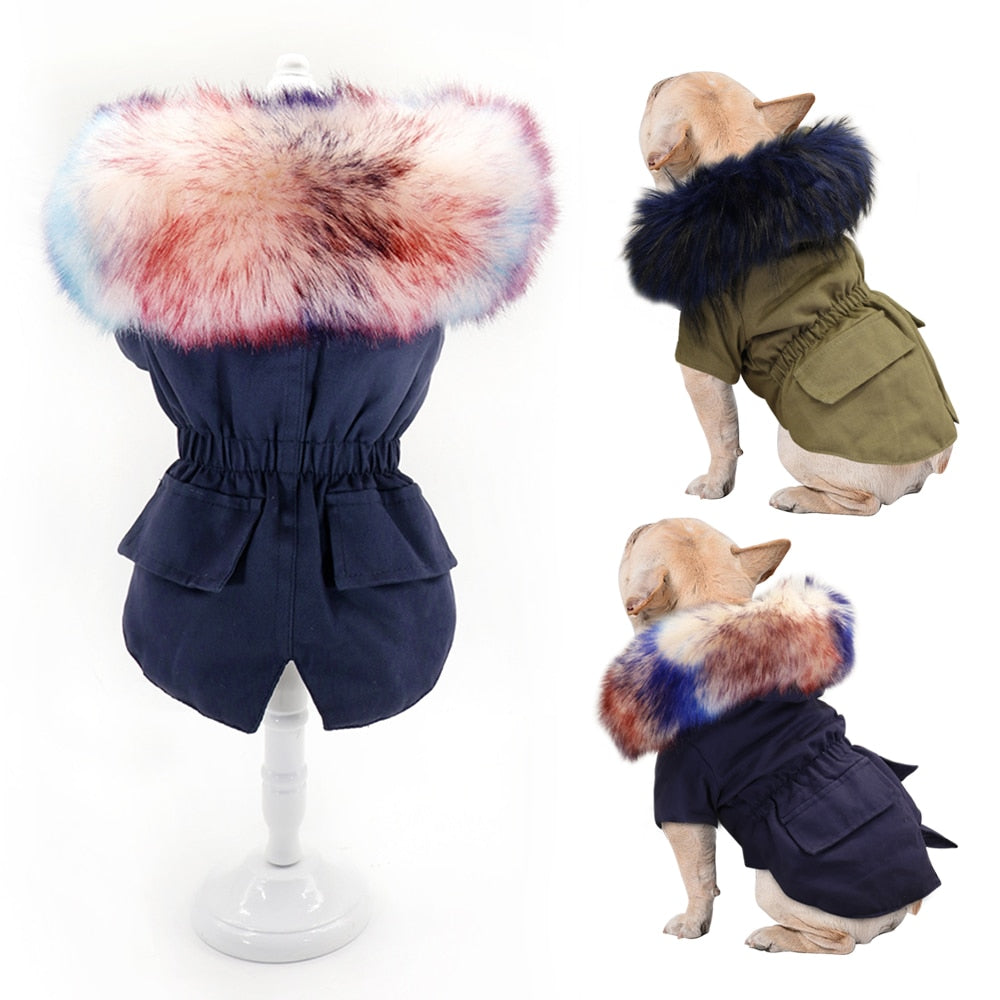 Warm Winter Dog Clothes Luxury Fur Dog Coat - Waldessae, the best pet supplies ever